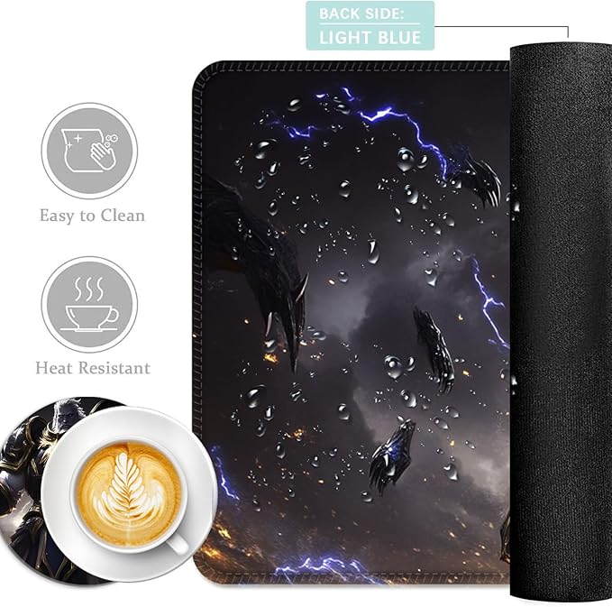 Keyboard Mouse Pad Set Extended Gaming Mouse Pad+Ergonomics Keyboard Wrist Rest Support Memory Foam Easy Typing Pain Relief 4Pcs XL Ultra Thick Desk MatCool Man