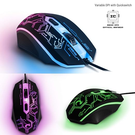 Gaming Keyboard and Mouse and Mouse pad and Gaming Headset Wired LED RGB Backlight Bundle for PC Gamers and Xbox and PS4 Users - 4 in 1 Edition Hornet RX-250