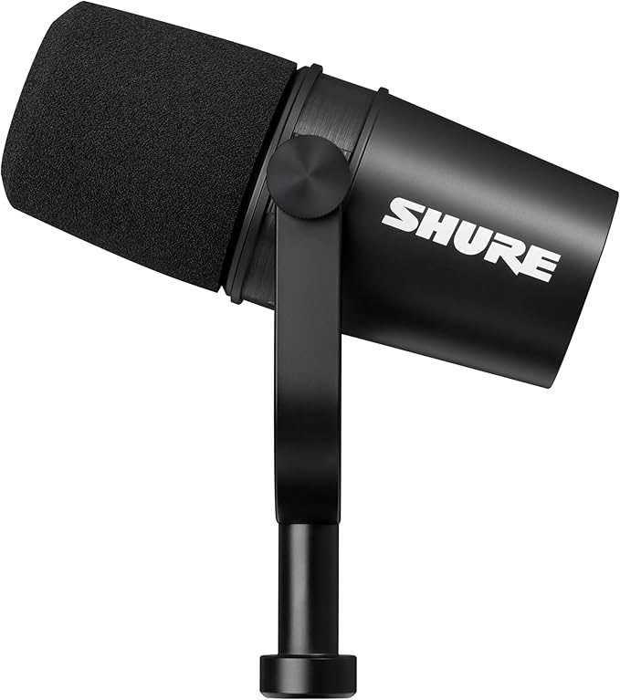 Shure MV7X XLR Dynamic Microphone – Voice-Isolating Cardioid Mic for Podcasting Vocal Recording &amp Broadcasting All-Metal Black