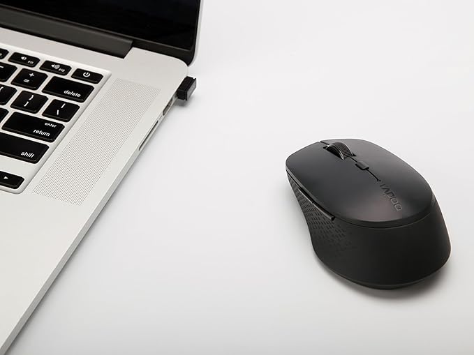 Rapoo Wireless Mouse M300G Multi-Device Wireless Mouse Computer USB Mouse Portable Silent Mouse Optical Mouse with 6 Buttons 1AA Battery 4 DPI Ergonomics Mouse for PC/Laptop/Office