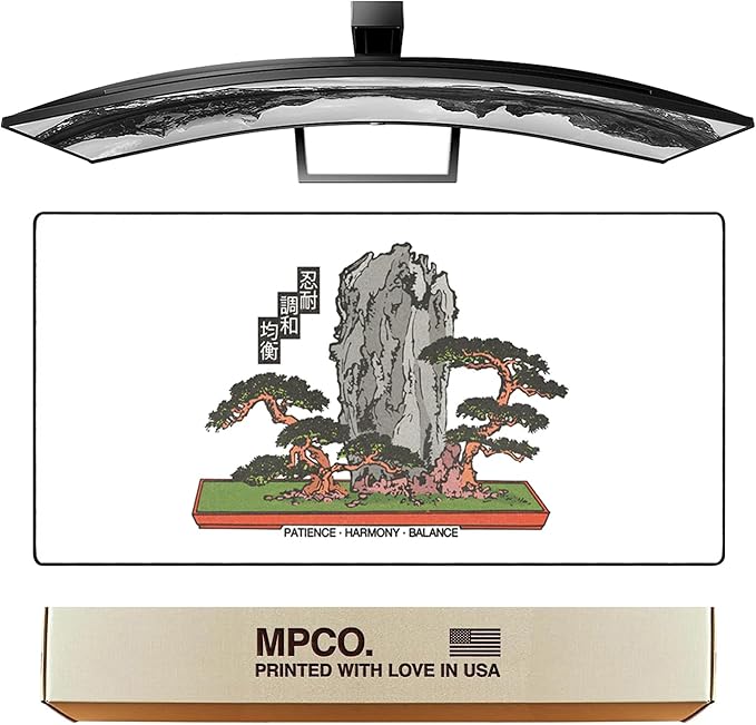 MPCO. Original Large Gaming Desk Mat – 36 x 17 Duraglyde OZGMX Bonsai Full Desk Mouse Pad for Smooth Precision – Non-Slip Washable Extra-Large PC Mouse Pad for Gaming Sessions