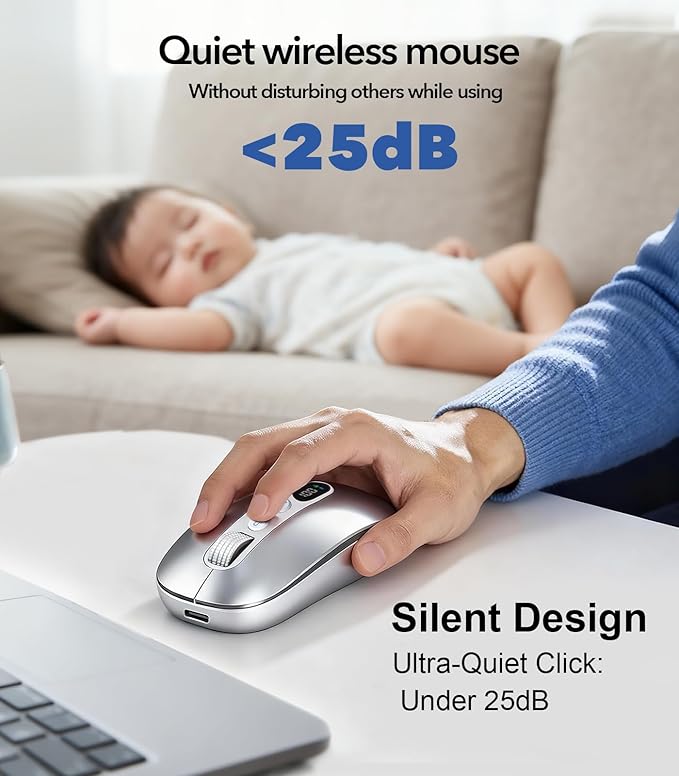 AI Wireless Mouse for Laptop PC- Enabled Bluetooth Mouse with Voice Recording &amp AI SummarizeErgonomic Presenter Laser Pointer RemoteUSB Rechargeable High-Performance Office Device