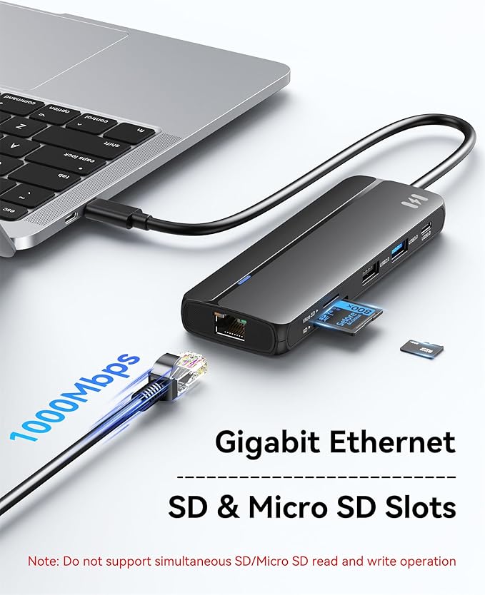 Selore Docking Station for MacBook Pro/Air 10-in-1 Dual HDMI Adapter for Mac USB C Hub for MacBook Docking Station Dual Monitor with 2 HDMI Ethernet PDUSB-C 2 USB-A SD/TF for M1/M2