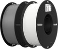 Creality 3D Printer Filament PLA Filament 1.75mm Bundle for 3D Printing Ender PLA Filament 3D Printers No-Tangling Strong Bonding &amp Overhang Performance Accuracy +/- 0.02mm (White &amp Grey