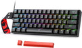 Redragon K617 HE Rapid Trigger Gaming Keyboard 60% 61 Keys Wired Mechanical Keyboard w/Hyper-Fast Actuation Dedicated Hall Effect Magnetic Switch Actuation Point Adjustable Strap Version