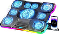 Storm Pro A21 Laptop Cooling Pad with 9 Fans (6×60mm + 4×85mm Up to 2400 RPM) RGB Lighting LCD Display Mobile Stand 9 Height Levels USB &amp Type-C Ports Fits Up to 17-Inch Laptops – Black