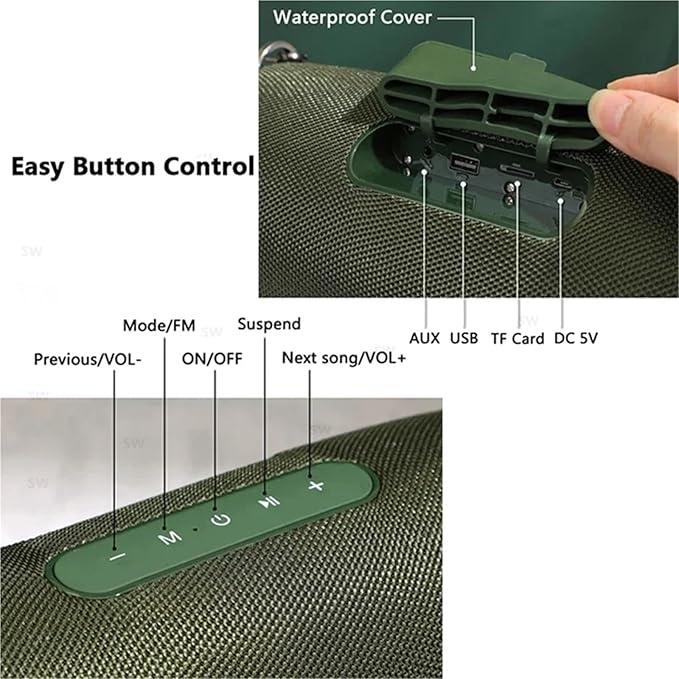 High Power caixa de som Bluetooth Speaker Waterproof Portable Column For PC Computer Speakers Subwoofer Music Center(50W TG187 Black)