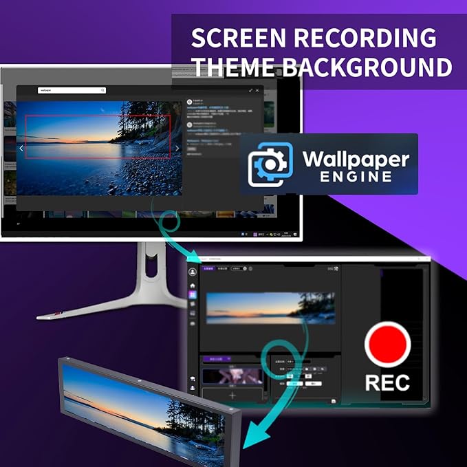 Dpofirs 9.2 Inch FHD PC Temperature Display Panel Computer Secondary Screen with Dynamic Video Themes and Single Cable Setup for CPU GPU Monitoring and Custom Desktop Setup (Black)