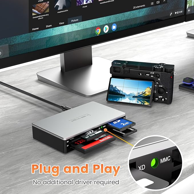 SmartMedia Card Reader Writer All-in-1 USB Universal Multi Card Adapter Slim Hub Read Smart Media xD SD SDHC SDXC UHS-I MMC MS Pro Duo CF MD Camera Flash Memory Cards For Windows Mac Linux