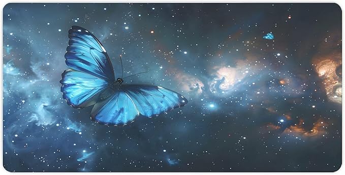 XXL Gaming Mouse Pad Animal Galaxy Butterflies XXL Gaming Mouse Pad Large Desk Mat Protector for Desktop Anti-Slip Rubber Extended Computer Keyboard Mat Writing Pad 15.7 * 35.4 inB-1768