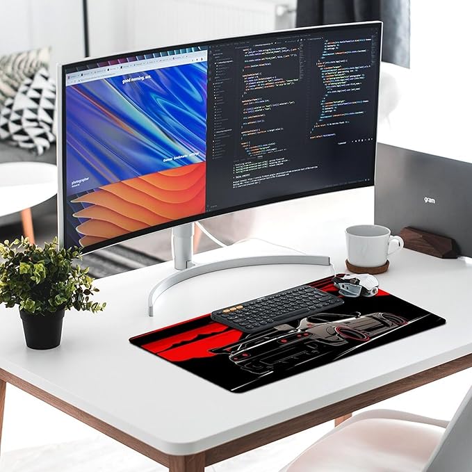 Large Mouse Pad Gaming Anime Rx7 JDM Black Mountain Cool Desk Mat Long Big Mousepad Extended Keyboard Computer Pad Office Desk Organizers and Accessories 40X75cm