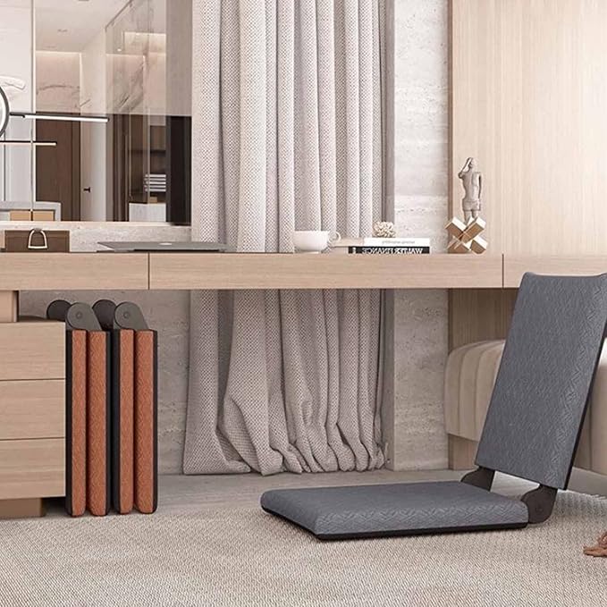 Tatami Floor air Portable Floor air with Backrest Support - Multi-Angle Adjustable Folding Sponge Upholstered Seats for Games Meditation Classroom and Living Room