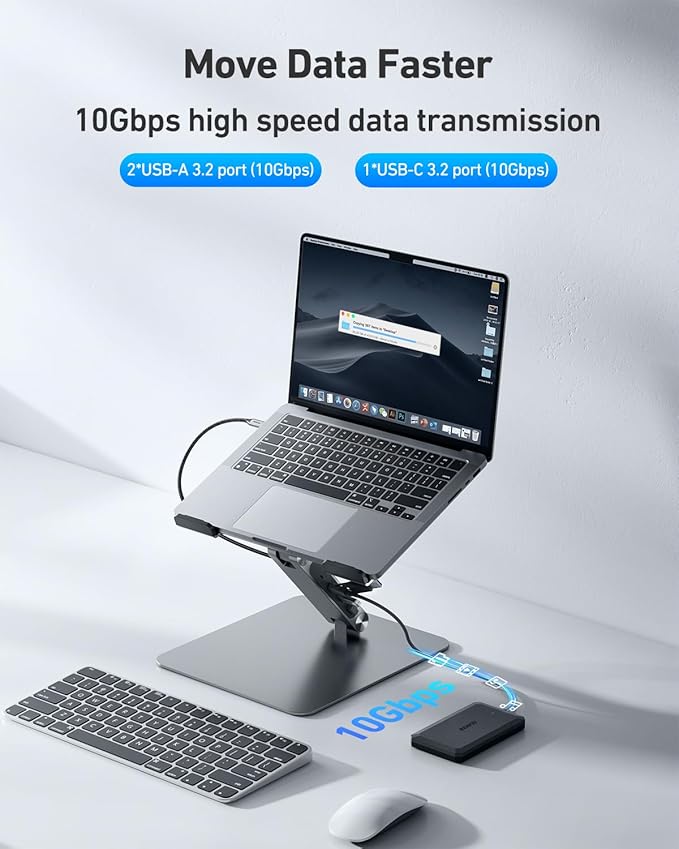 BENFEI Laptop Stand with USB C 7in1 Docking StationHDMI 4K@60Hz1*SD 1*Micro SD100W Power Delivery10Gbps 1*USB C 3.2 and 2*USB A 3.2 Compatible with MacBook Pro/Air iPad Pro XPS Thinkpad