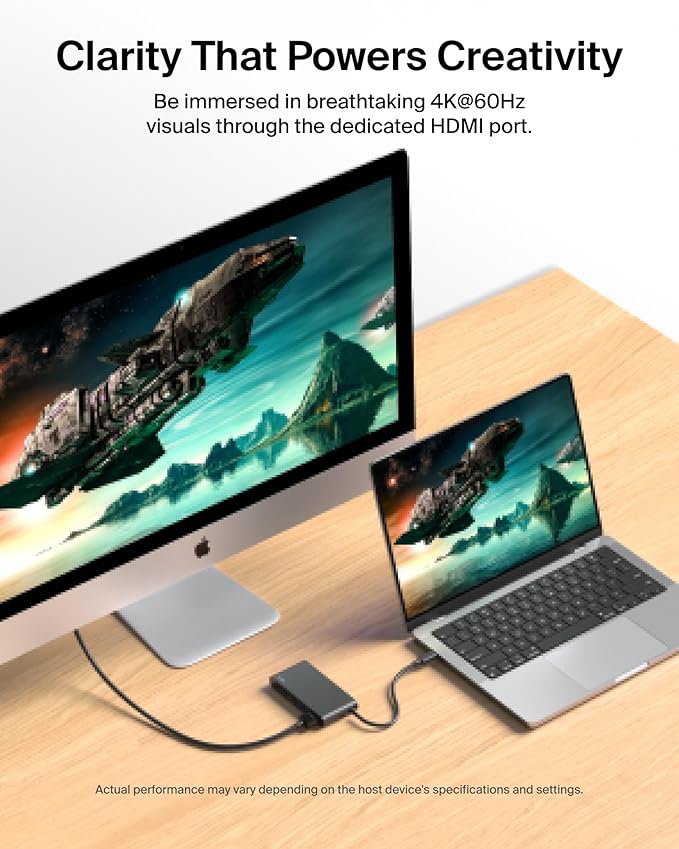 Belkin USB C Hub 5-Port Hub w/ 4K HDMI Display @ 60Hz 100W Power Delivery Fast Data Transfer 10Gbps USB C Multiport Adapter - Compatible with MacBook iPad Pro Chromebook &amp More