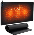 Heated Mouse PadWarm Desk Pad with 3 Levels Heating &amp Timed Auto Shut-OffPU Leather Heated Desk Pad Foot Warmer Pad for Home Office -31.5 x 13 Inch Black