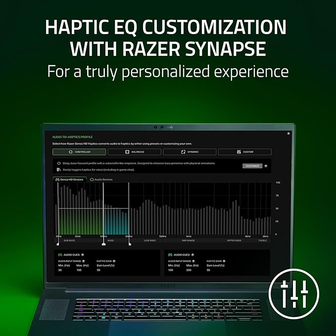 Razer Freyja HD Haptic Gaming Chair Cushion: Multi-Directional Haptics - Haptic EQ Customization via Razer Synapse - HyperSpeed Wireless &amp Bluetooth - Adjustable Strap for Universal Fit