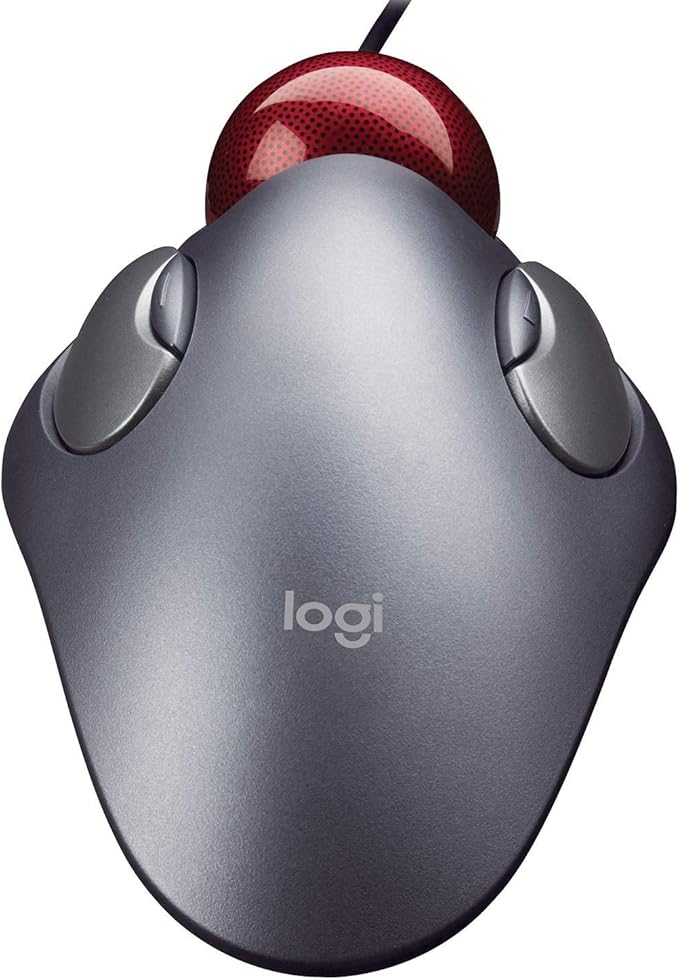 Logitech Trackman Marble Mouse Four-Button Programmable Dark Gray (Renewed)