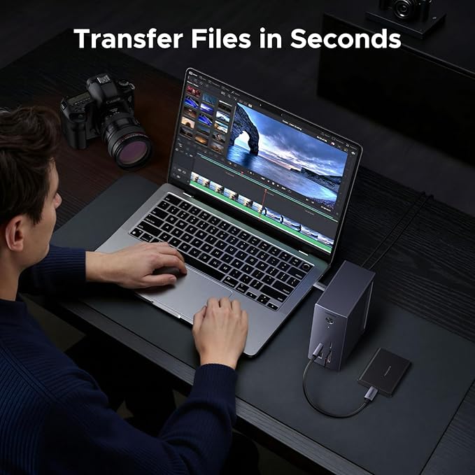 UGREEN Revodok NVMe Docking Station 10-in-1 USB-C Hub 4K@60Hz HDMI M.2 NVMe SSD Enclosure 10Gbps USB-C/A 100W PD Charging Gigabit Ethernet SD/TF for MacBook M5 Mac mini M4 Windows Laptop