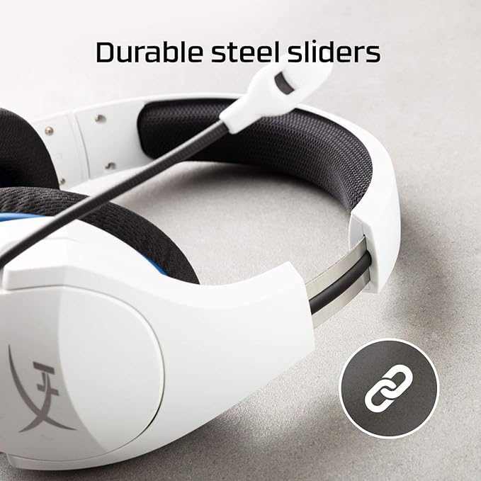 HyperX HHSS1C-KB-WT/G Cloud Stinger Core – Wireless Gaming Headset for PS4 PS5 PC Lightweight Durable Steel Sliders Noise-Cancelling Microphone - White
