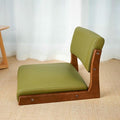 ELEFOCUS Portable Tatami Meditation Chair for Floor Lightweight Legless Reading Gaming and Relaxing - Ideal Living Room(Green LeatherWalnut)