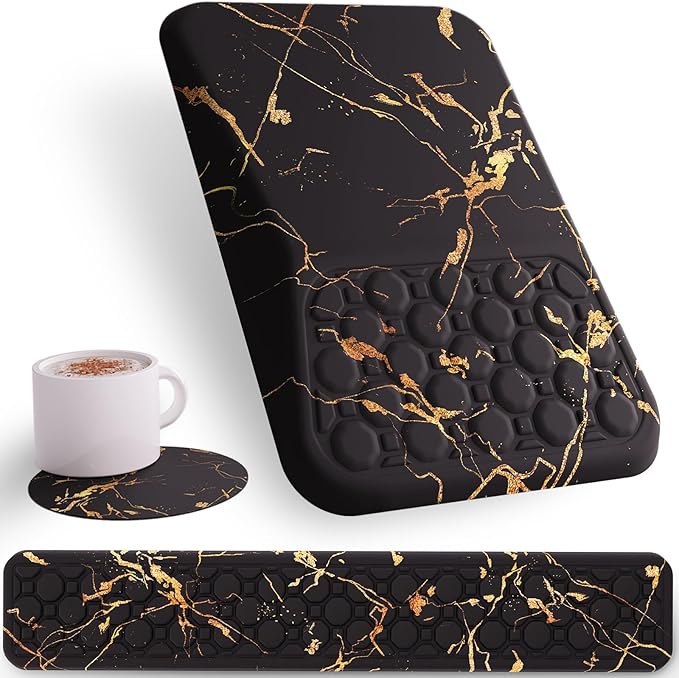 Ospelelf Black Keyboard Wrist Rest Ergonomic Mouse Pad with Wrist Rest Wrist Rest for Computer Keyboard