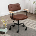 Adjustable Office Computer Chair with Armrest Office Chairs Office Furniture Home Soft Cushion Computer Armchair Lift Swivel Gaming Chair(Brown-armrest)
