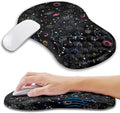 Ergonomic Mouse Pad Wrist Support with Memory Foam Massage Bulge Carpal Tunnel Pain Relief Mousepad Wrist Rest for Mouse(12x8 inch Galaxy)