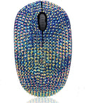 Bling Dazzling 2.4GHz Wireless Silent Mouse Covered with Rhinestone Crystal Crystallized Mouse with USB Receiver Compatible with Notebook PC Laptop Computer MacBookGreat Gift (Blue)