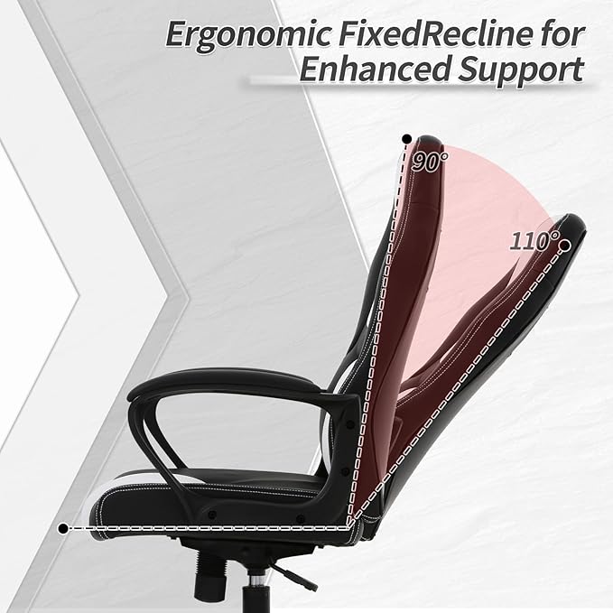 Office Chair Ergonomic Gaming Chair High Back Computer Desk Chair with Lumbar Support Adjustable PU Leather Gamer Chair Comfortable Racing Style for Adults Teens Kids (Classic Version White)