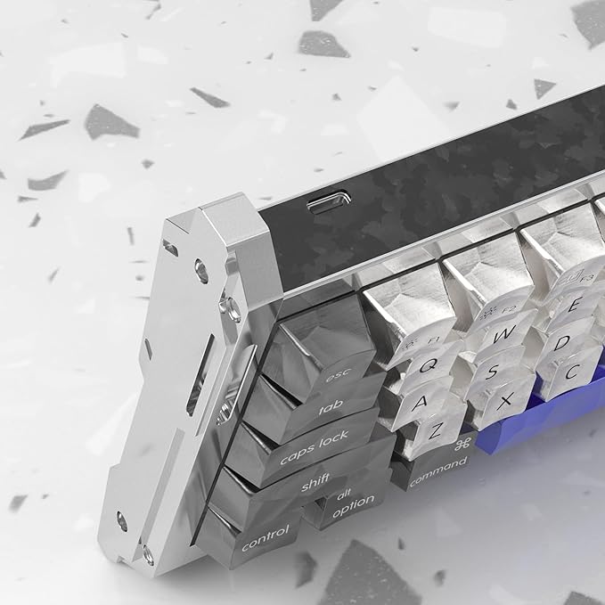 kutethy KY60 Anodizing Aluminum Keyboard Case60% Mechanical Gaming KeyboardFull CNC Hall Effect Keyboard Compatible with Wooting60 Mad60 Win60 GH60 60HE (Mecha Silver)