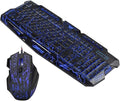 Gaming Keyboard Mouse Headset &amp Mouse Pad Kit LED Backlit Wired