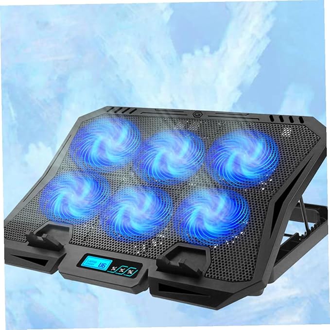 Laptop Cooling Pad with Fan and Adjustable Speed for 15.6-inch Laptops Silent Computer Cooler Stand with Blue LED Light Suitable for Gaming and Office Use