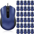 Bonuci 30 Pack USB Wired Mouse 3 Button Corded Computer Mice Bulk USB Mouse for PC Desktop Laptop Office School Classroom Use(Blue)