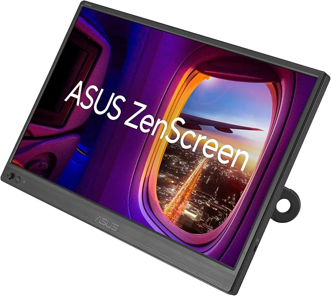 ASUS ZenScreen 16” Portable USB Monitor (MB169CK-P) - Full HD IPS Dual USB-C Eye Care Flicker Free Blue Light Filter Anti-Glare Surface 360° Kickstand 3 yr Warranty
