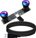 Magnolia 3D Stereo USB Camera 1080P 60FPS Webcam Dual Synchronized Lens with 113° Wide Angle View 4MP Lightburn Camera USB2.0 Plug &amp Play for VR/QR Codes Scanning/Face Recognition