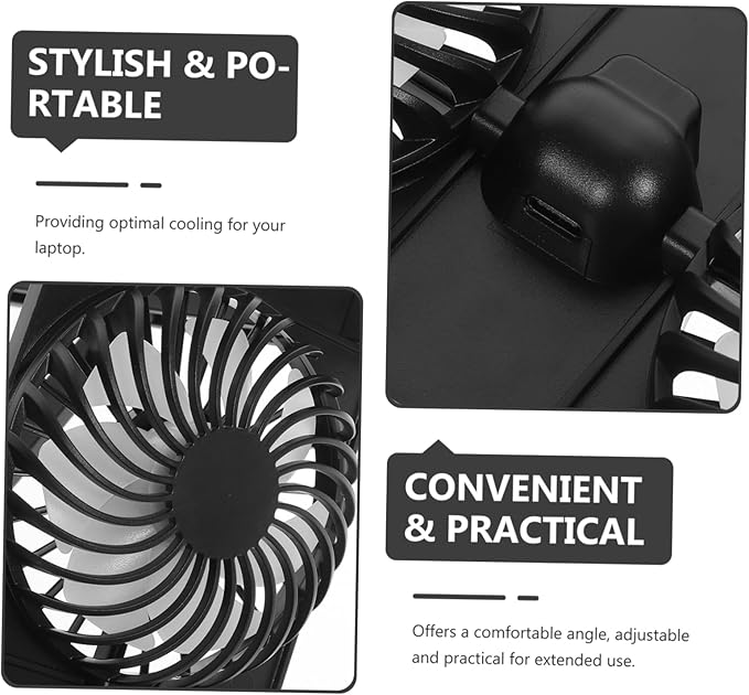 1Set Adjustable Laptop Cooling Stand with Fans Portable Notebook Cooler Pad for Comfortable Use Desk Table USB Powered Ergonomic Design for Efficient Heat Dissipation