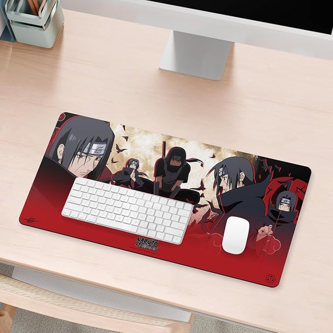 Head Case Designs Officially Licensed Naruto Shippuden Itachi Graphic Art 23.62 x 11.81 x 0.12 inches (600 x 300 mm) - L Gaming Office Desk PC Keyboard Mouse Mat Pad