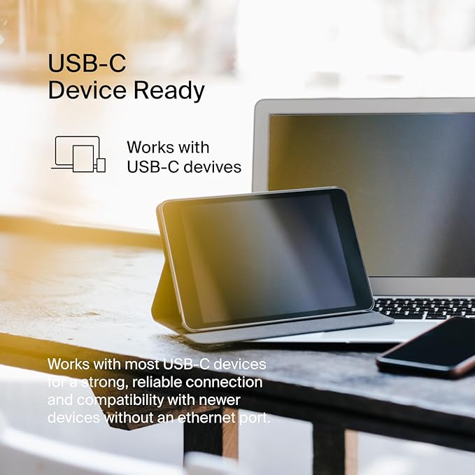 Belkin USB Type C to 2.5 Gb Ethernet Adapter USB-IF Certified Thunderbolt 3 &amp 4 / USB-C to LAN Network Adapter Compatible with MacBook Pro/Air iPad Pro XPS Surface and Other USB C Devices