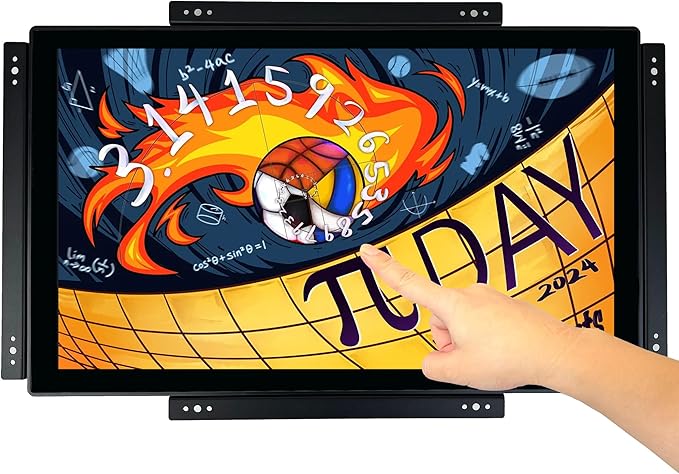 21.5 Inch Open Frame 1920 x 1080 FHD Touchscreen POS Monitor Metal Housing 10 Points Capacitive Multi-Touch HDMI VGA 1080P for Indusitrial Retail Commercial