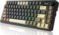 Redragon K751 75% Wireless Mechanical Gaming Keyboard for PC/Mac Bluetooth 5.0/2.4GHz/USB C Wired Creamy Keyboards with Screen/Knob/RGB/Backlit/Linear Switches Hot Swappable Gasket (Retro Brown)