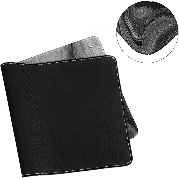 Black and White Topographic Map Gaming Mouse Pad Non-Slip Rubber Base 2XL Mousepad with Stitched EdgesWaterproof Washable Mouse Mat for Desk Home Office Gaming 29.5x16