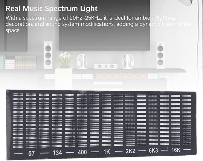LED Sound Controlled Music Spectrum Display Pickup Ambient Light Atmospheric Rhythm Light Module LED Music Spectrum Voice Controlled Rhythm Light