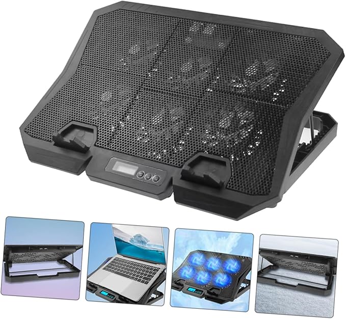 NUOBESTY Laptop Cooling Stand Height Compatible Riser Ergonomic Design for Portable Cooling Pad Fan for Travel and Home Use
