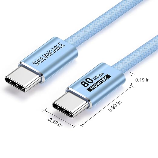 SHULIANCABLE USB C Cable USB 4 Data Cable80Gbps Data Sync Supports 16K/8K DisplaysCompatible with Thunderbolt 4/3 USB C Monitors MacBookHub Docking (Purple 3.3FT/1M)