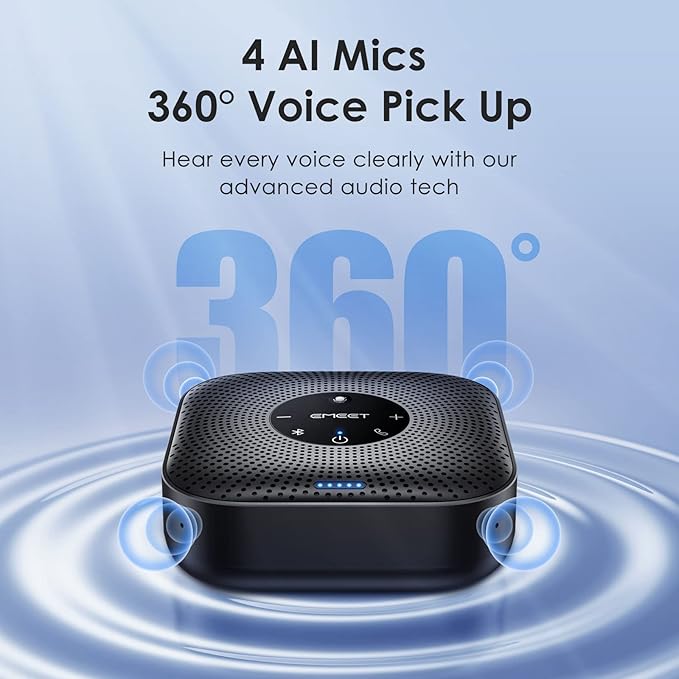 EMEET S800 4K Webcam for Streaming and M0 Plus Bluetooth Speakerphone