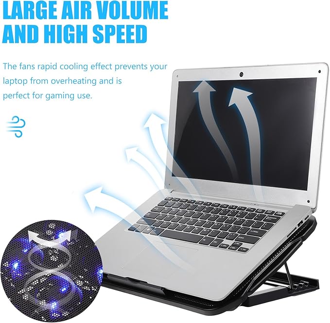 Laptop Cooling Rack Notebook Heat Dissipation Stand with Adjustable Height for Office and Home Use Compatible with 15-17 Inch Laptops