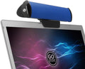 GOgroove SonaVERSE USB Speakers for Laptop Computer - USB Powered Mini Sound Bar with Clip-On Portable External Speaker Design for Monitor One Cable for Digital Audio Input and Power (Blue)