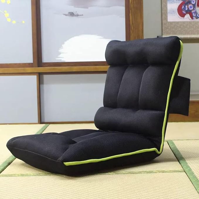 Aimeryup Adjustable Height Legless Chair Metal Foldable Detachable Fabric Cushion Back Support Floor 50X46X60CM(Size:50X46X75CMColor:A)
