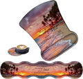 3 in 1 Keyboard Wrist Rest + Mouse Pad and Coaster Ergonomic Gel Mouse Pad and Keyboard Pad Set Comfortable Lightweight for Easy Typing Pain Relie Sunset Beach