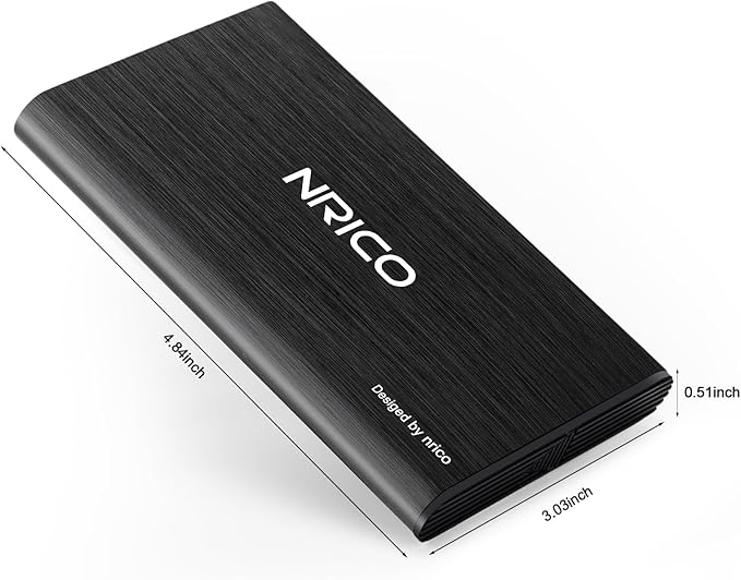 NRICO Ultra Slim Portable External Hard Drive USB3.0 HDD Storage Compatible for PC Desktop LaptopMacPS4 Xbox one (Black 1 TB)